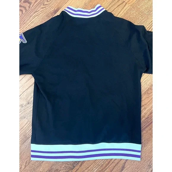 New Era Los Angeles Lakers Track Jacket Black Purple Full Zip Varsity Mens L